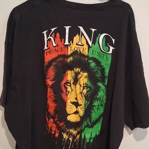 Well Worn King Lion Graphic Kids T-Shirt - Black, Red, Green, Yellow